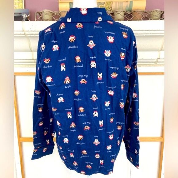 Lands End Dog print flannel pj top w/ many breeds perfect gift NWOT🐕🦺🐩🦮big - Picture 2 of 10